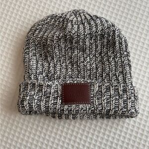 Love Your Melon Charcoal and White Knit Beanie